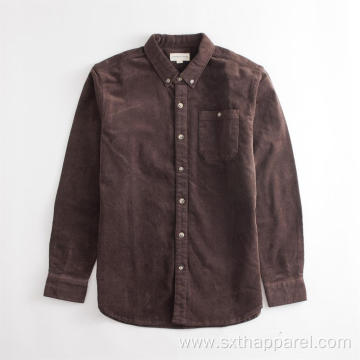 Men's Coffee Color Corduroy Shirt Jacket